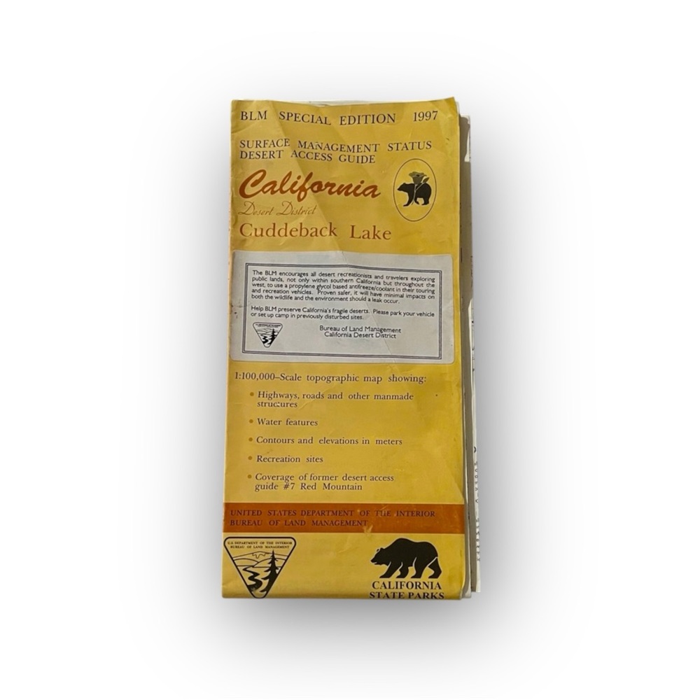 ηΣω Cuddeback Lake CA BLM Spec Ed 1997 Surface Management Status Topographic Map